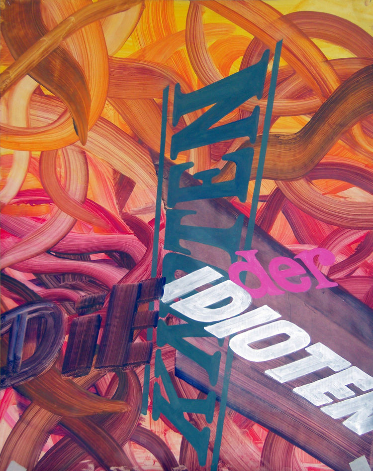 Die knoten der idioten 2013 oel papier 140x100cm