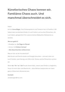 Babysitter stellengesuch